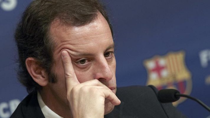 Telediario 1 - Sandro Rosell visita a Eric Abidal