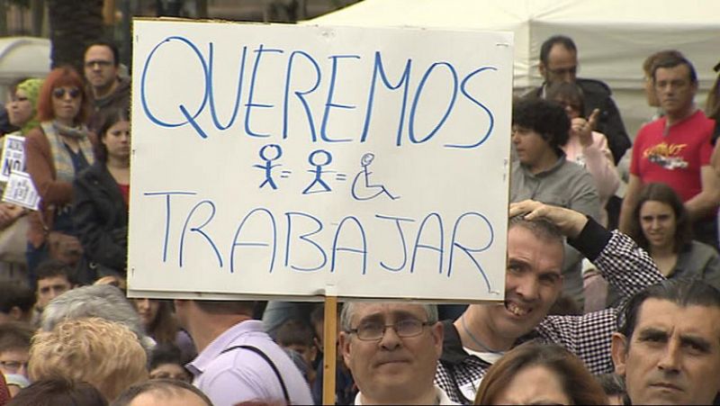 Manifestación en Barcelona por el empleo de las personas discapacitadas