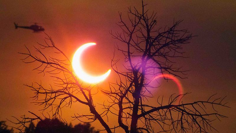 Eclipse solar a través del océano Pacífico