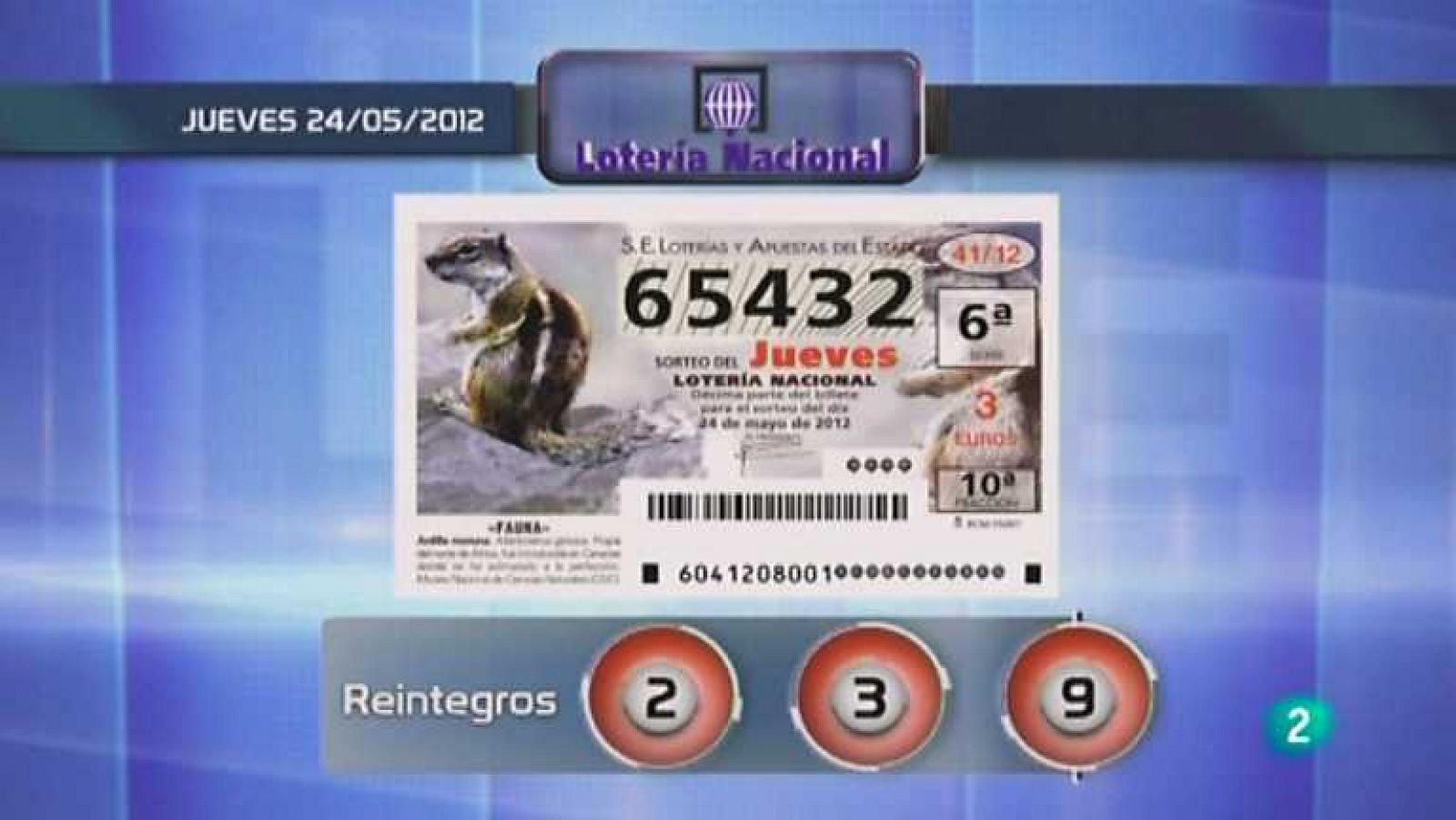 Loterías: Lotería diaria - 24/05/12 | RTVE Play