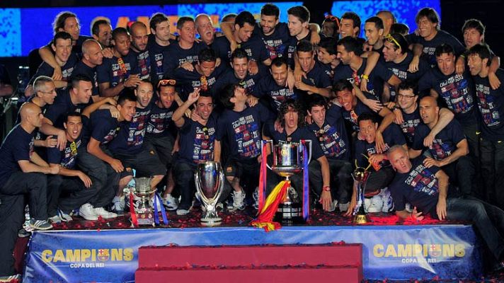 El Barça celebra la Copa en el Camp Nou