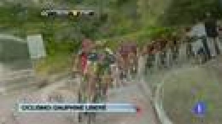 Telediario 1 - Samuel Sánchez da el susto