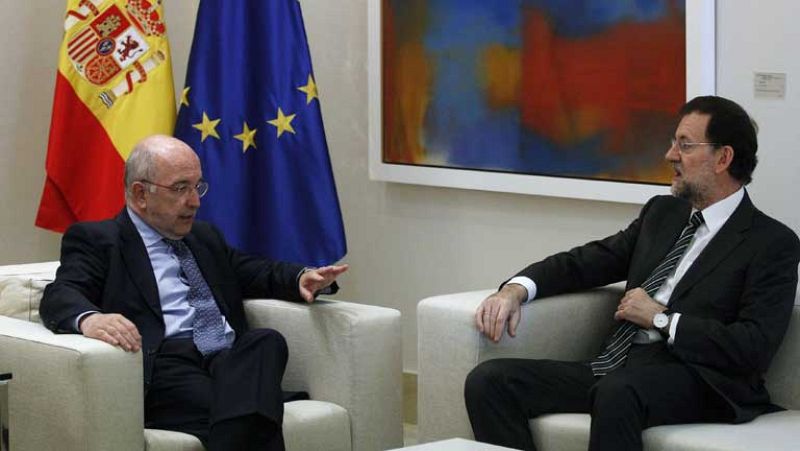  Mariano Rajoy se reúne con Almunia para hablar de la situación económica de la eurozona