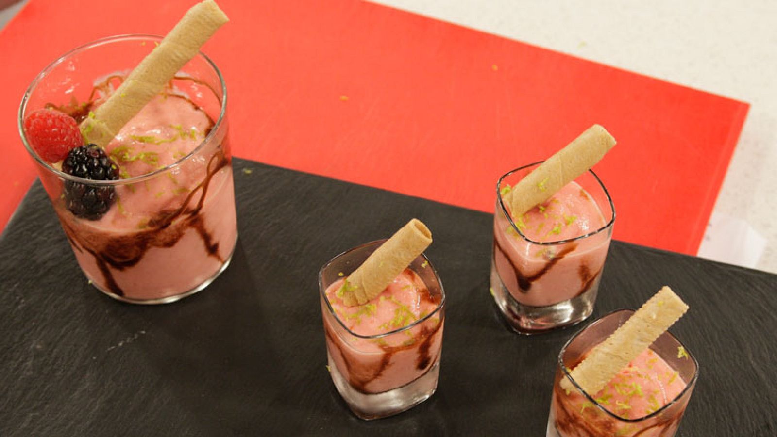 Sorbete de frutas con yogur