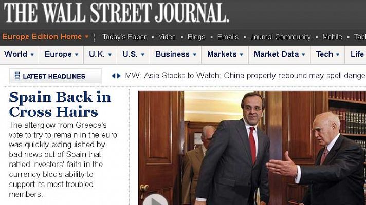 El foco de preocupación se traslada de Grecia a España en la prensa internacional