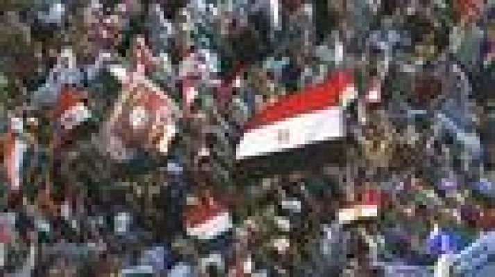 Manifestación en la Plaza Tahrir