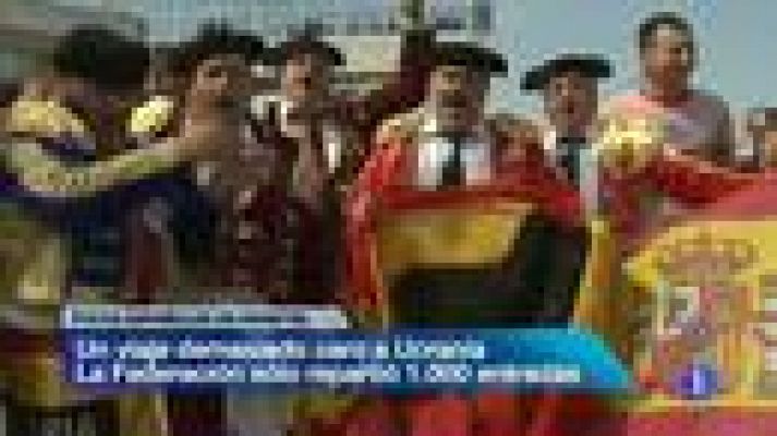 Telediario 1 - El España - Francia ya se juega en París y Donetsk