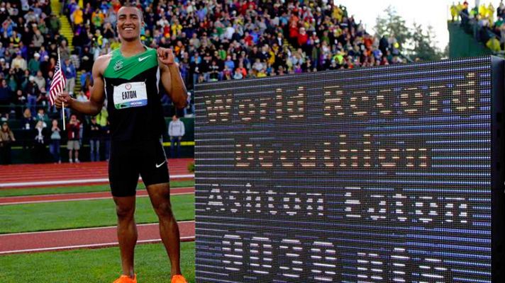 Telediario 1 - Ashton Eaton bate el récord mundial de decatlón