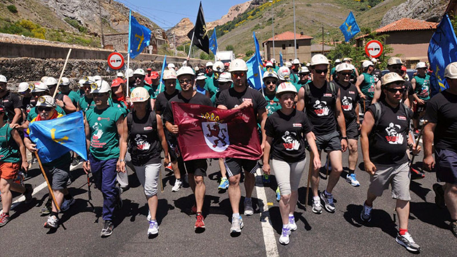 "Marcha negra" de mineros del carbón hacia Madrid