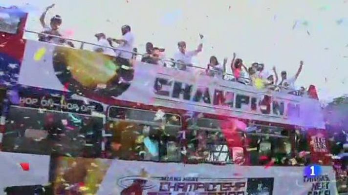 Telediario 1 - Miami celebra el título de la NBA
