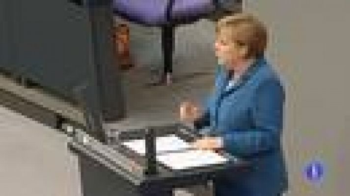 Telediario 1 - Merkel sigue contra los eurobonos