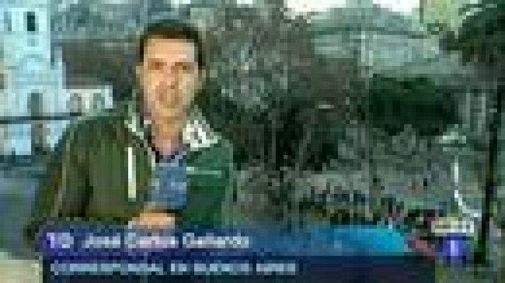 Telediario 1 - Miles de trabajadores argentinos secundan el paro contra Cristina Fernández