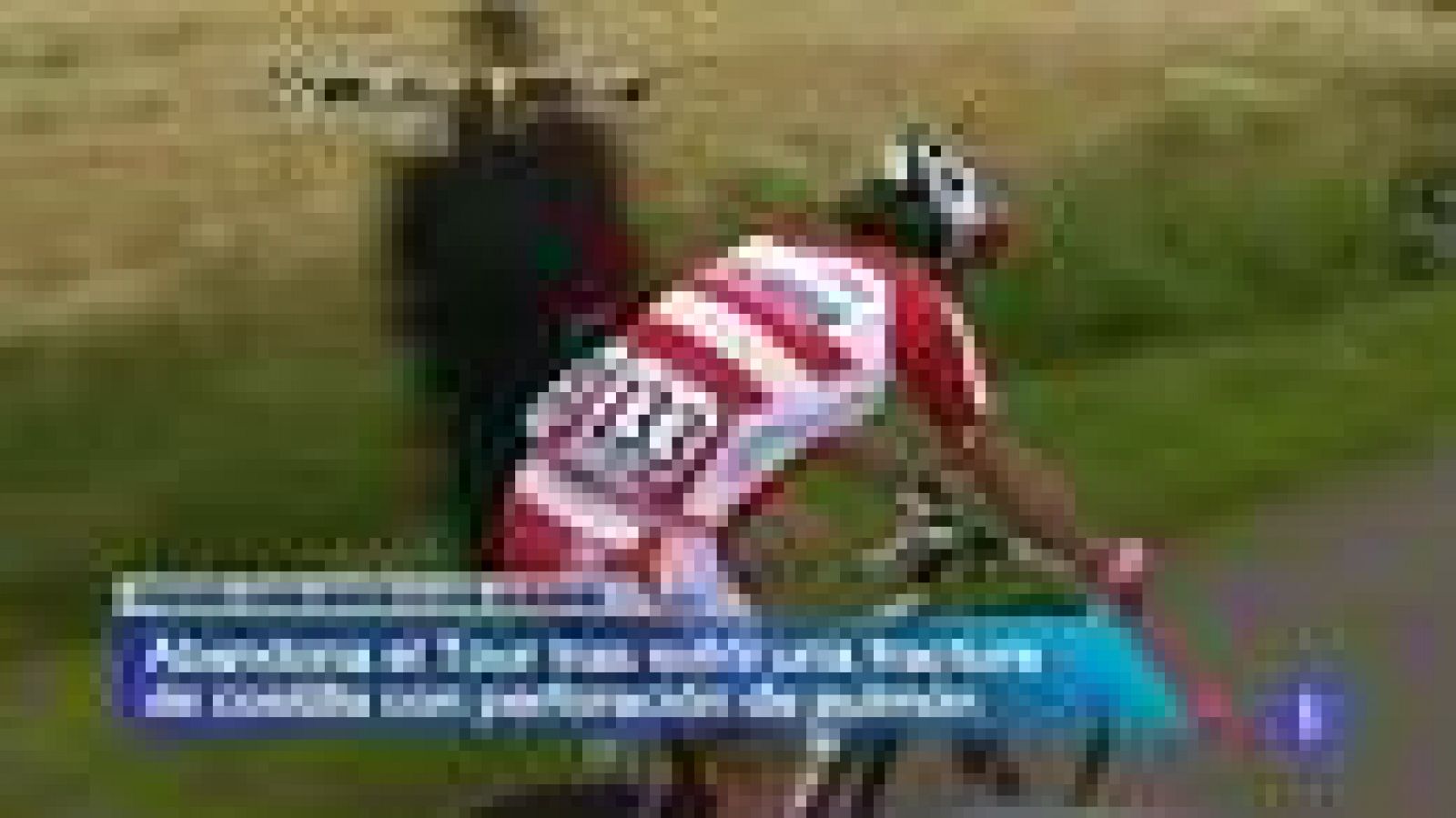 El ciclista cántabro se perderá casi con seguridad los Juegos de Londres tras romperse una costilla, que le traspasó la pleura, por una caída en la sexta etapa del Tour.