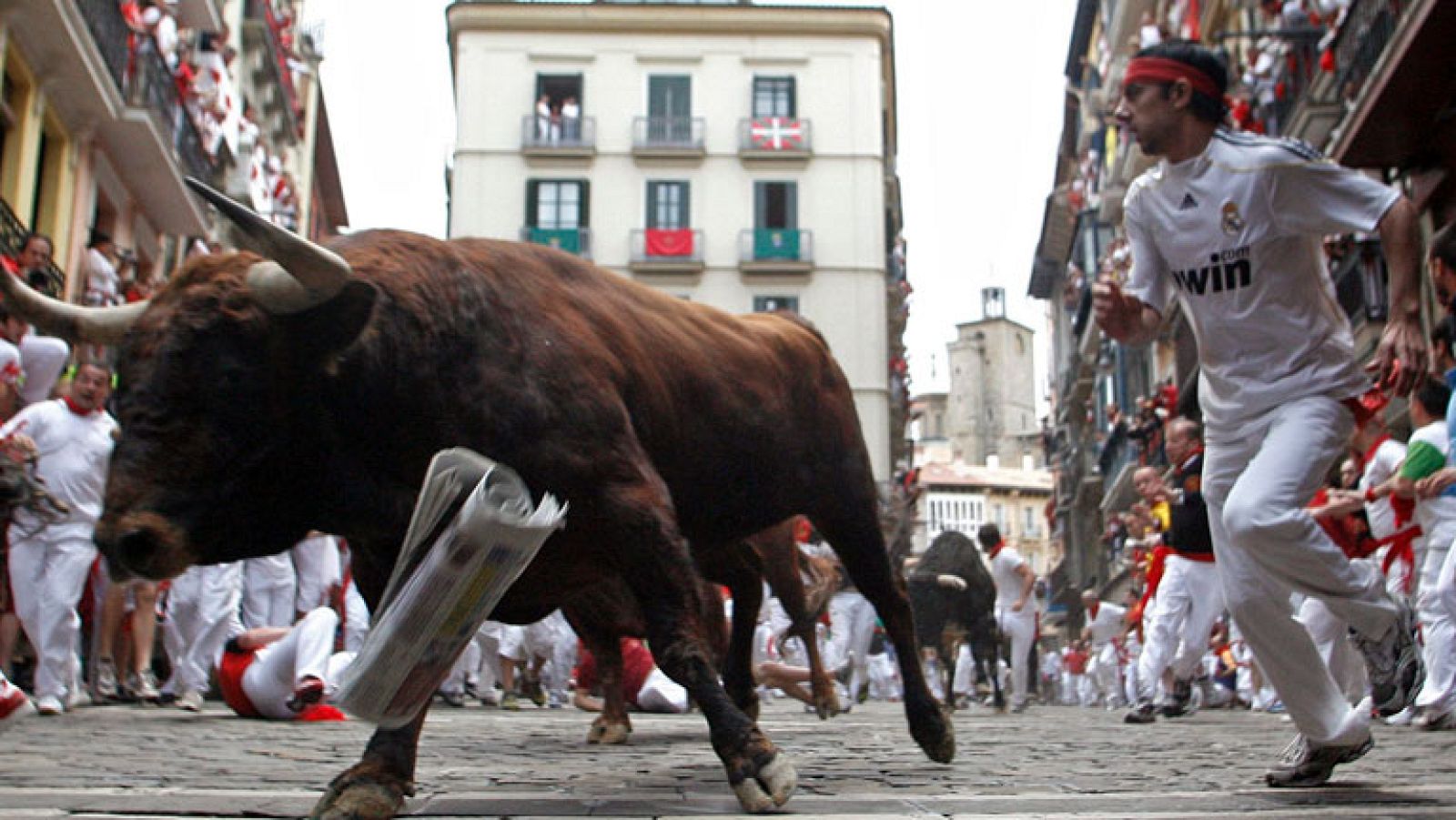 Rapidísimo y limpio cuarto encierro de San Fermín 2012, de El Pilar | Ver