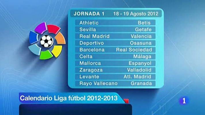 Telediario 1 - La Liga de fútbol 2012- 2013, la más madrugadora de la historia