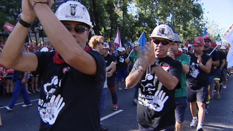 Incidentes entre policía y mineros en la marcha del carbón en Madrid