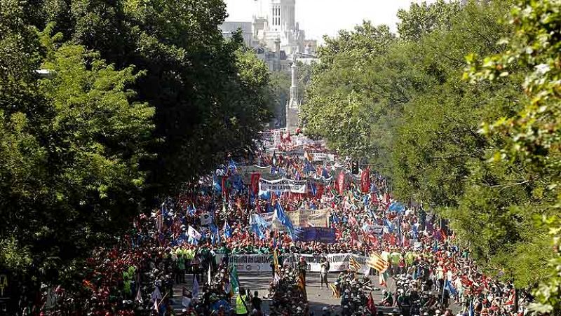 Miles de personas acompañaron a los mineros por las calles de Madrid