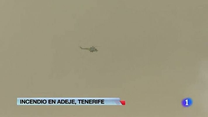 Telediario 1 - Incendios en Tenerife y Cuenca