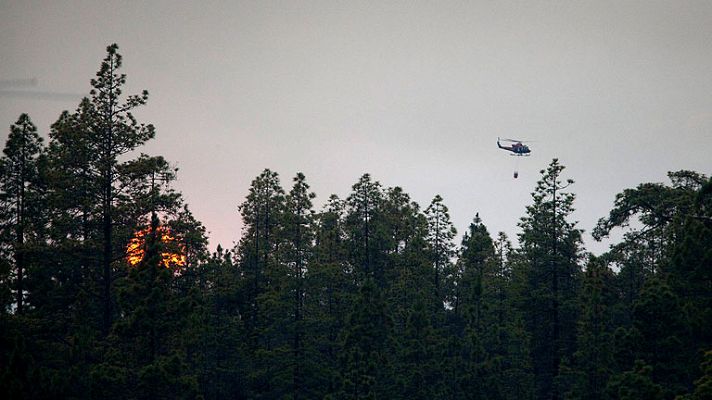 Un incendio en Tenerife se adentra en la reserva natural del Barranco del Infierno