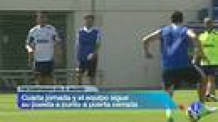 Telediario 1 - El Real Madrid entrena en Valdebebas a puerta cerrada