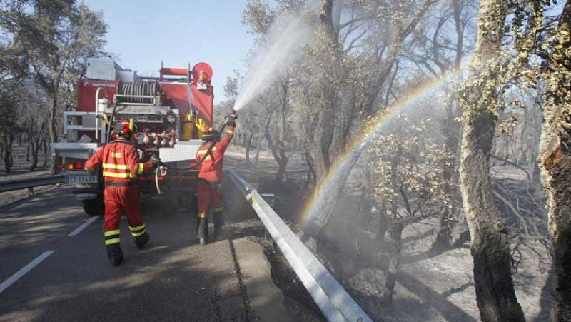 El incendio de Girona está en fase de control aunque no extinto