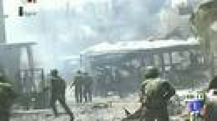 Telediario 1 - Continúan los combates en Alepo, segunda ciudad de Siria