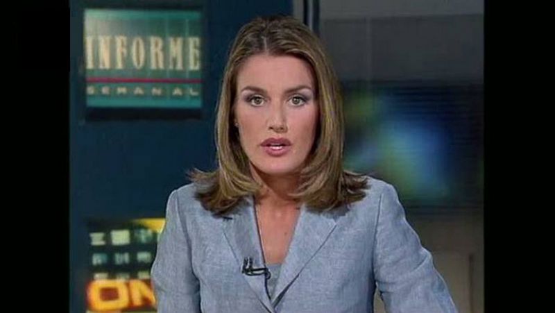 Leticia Ortiz presentadora de Informe Semanal en 2000