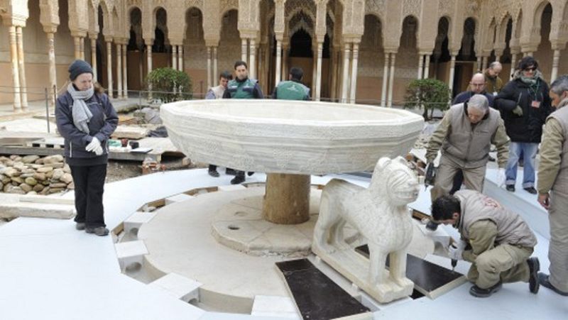  El Patio de los Leones abre hoy tras recuperar su imagen histórica
