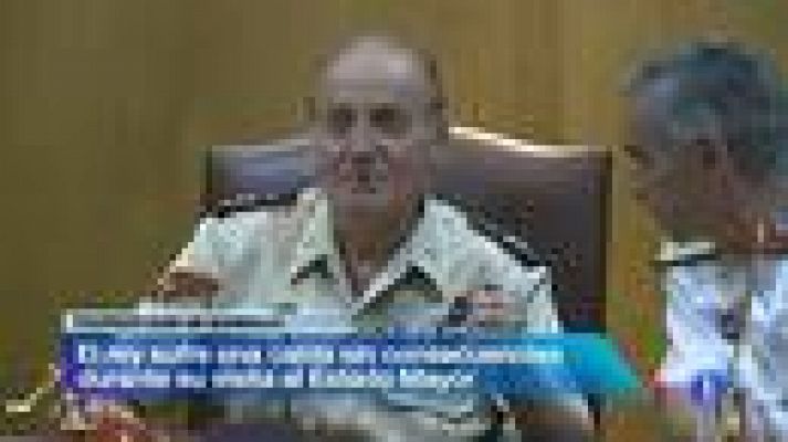 Telediario 1 - Caída sin consecuencias del rey