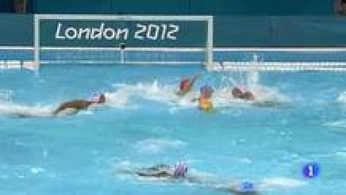 Telediario 1 - España pierde con Italia y se enfrentará a Montenegro en cuartos de waterpolo masculino