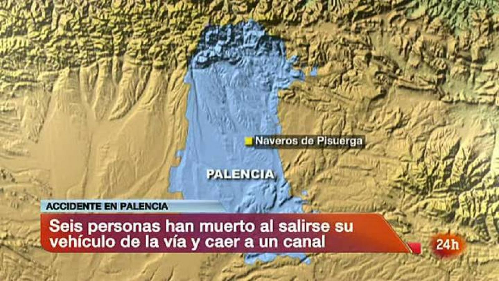 Informativo 24h: Seis muertos al salirse de la vía un coche en Naveros del Pisuerga, Palencia | RTVE Play