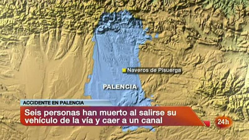Seis muertos al salirse de la vía un coche en Naveros del Pisuerga, Palencia