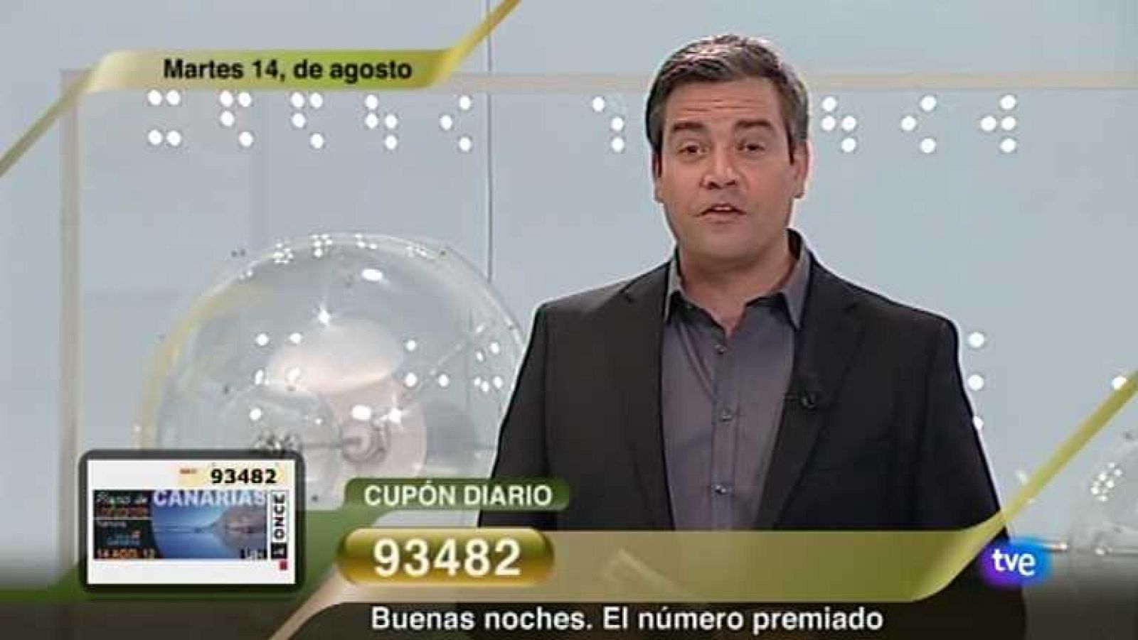 Sorteo ONCE - 14/08/12 - Ver ahora