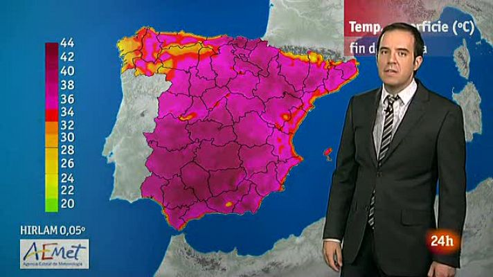 42 provincias en alerta este sábado por temperaturas de hasta 40 grados 