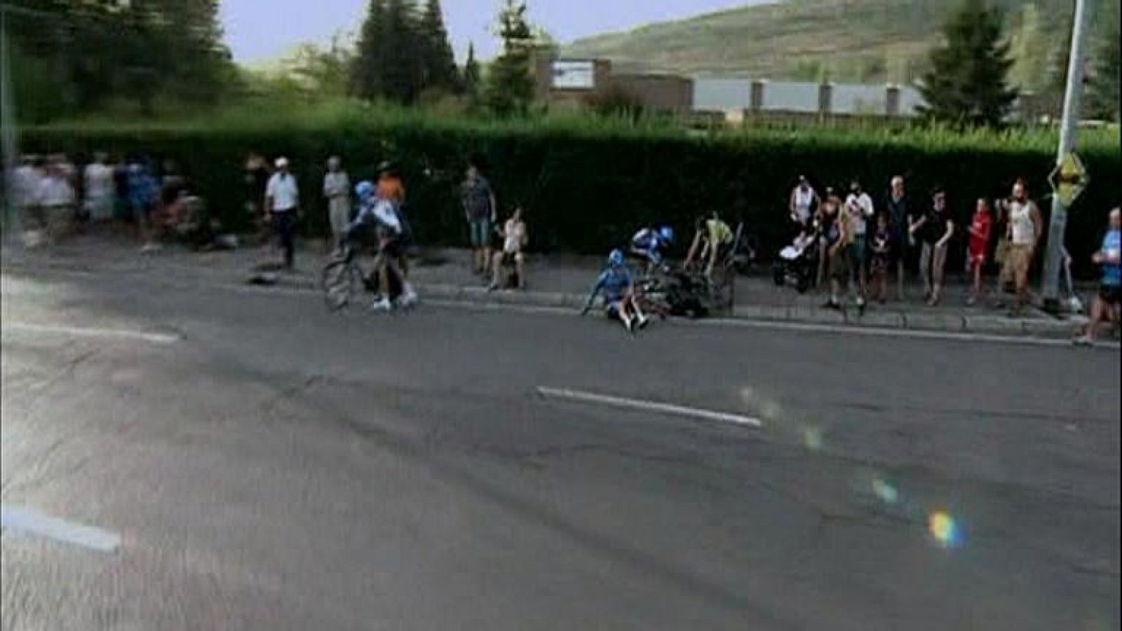 Caída del Garmin en la crono por equipos de la Vuelta