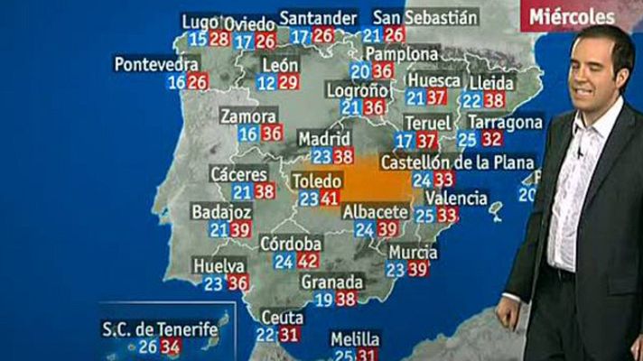El tiempo - Calor en el centro y el sureste y tormentas en zonas montañosas