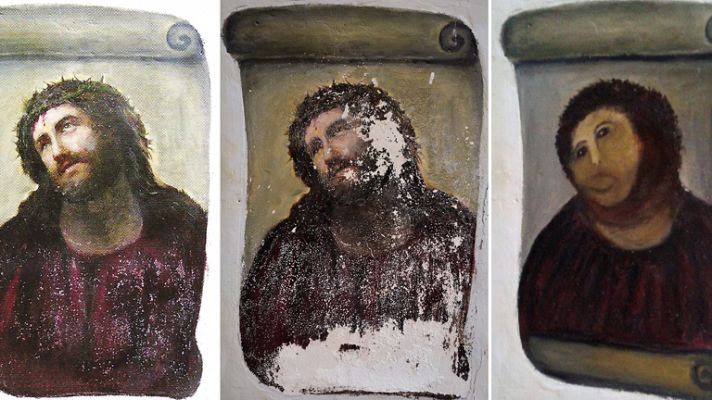 La desafortunada restauración del "Ecce homo" de Zaragoza