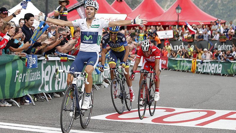 El corredor del Movistar Alejandro Valverde ha ganado la octava etapa de la Vuelta a España 2012 al pasar en primer lugar por el Collado de la Gallina, por delante de 'Purito' Rodríguez y Alberto Contador.