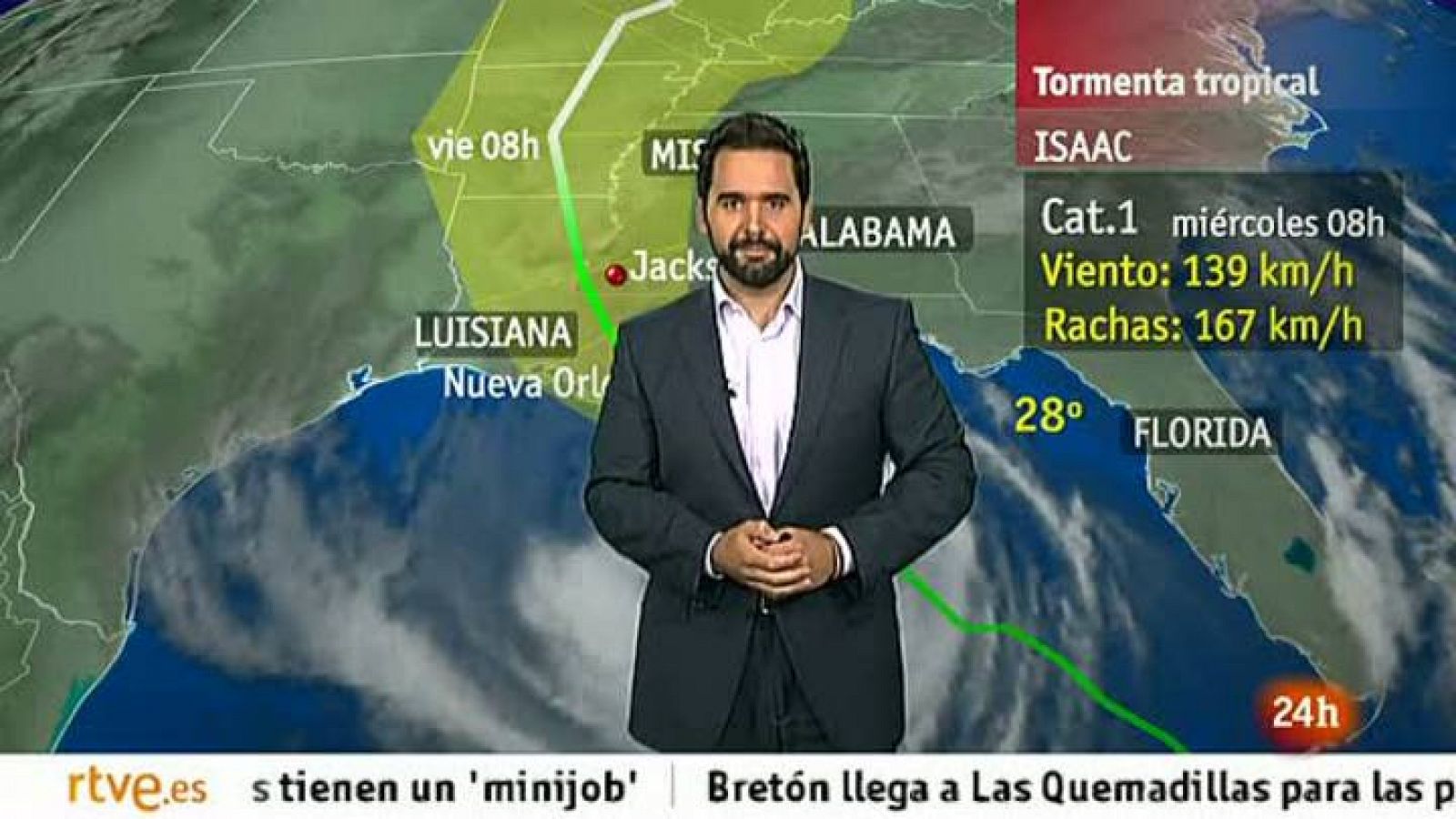 Informativo 24h: La tormenta tropical "Isaac", a punto de convertirse en huracán | RTVE Play