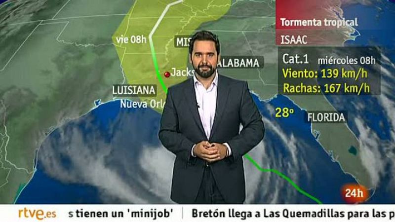 La tormenta tropical "Isaac", a punto de convertirse en huracán