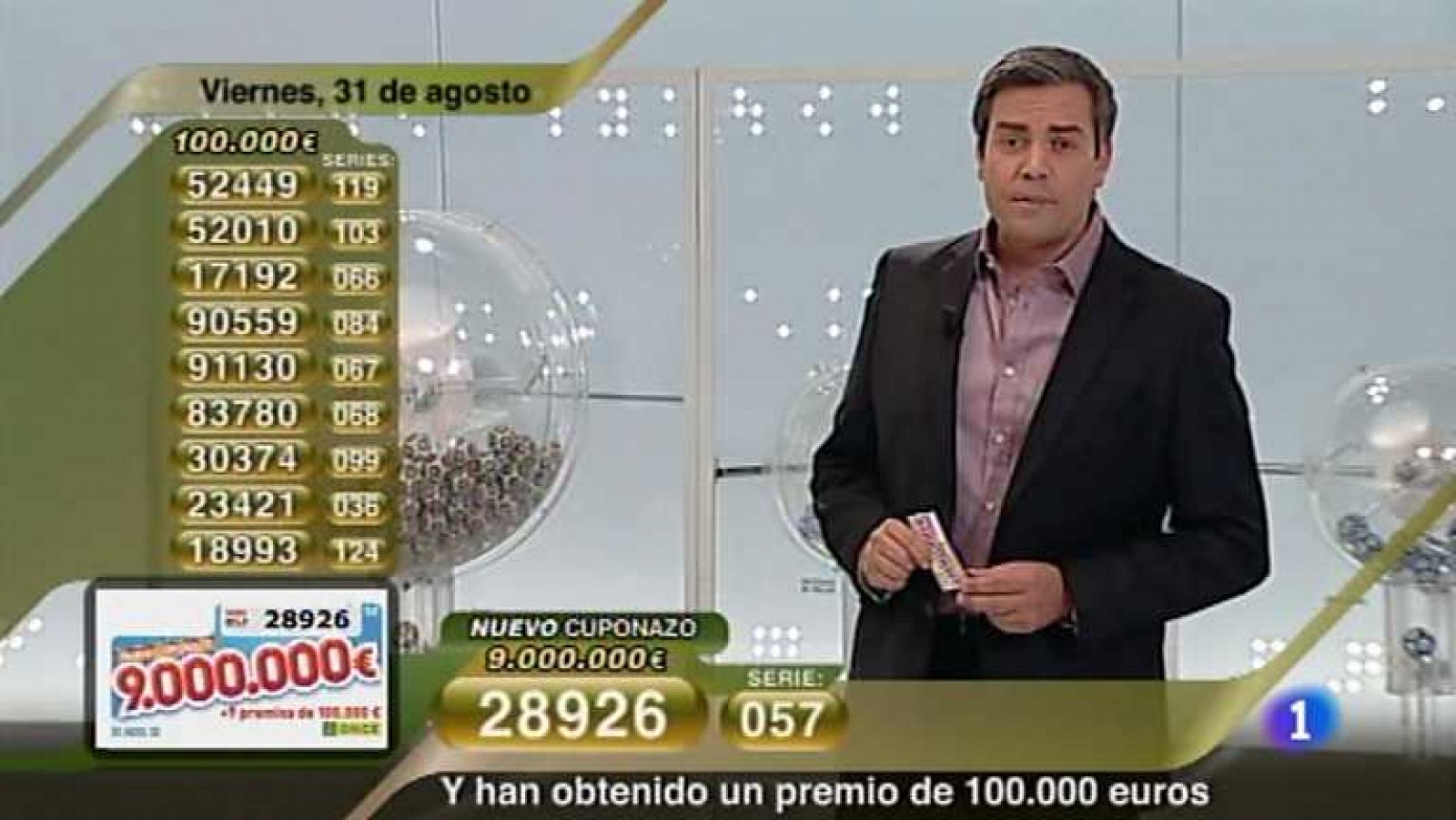 Sorteos ONCE: Sorteo ONCE - 31/08/12 | RTVE Play