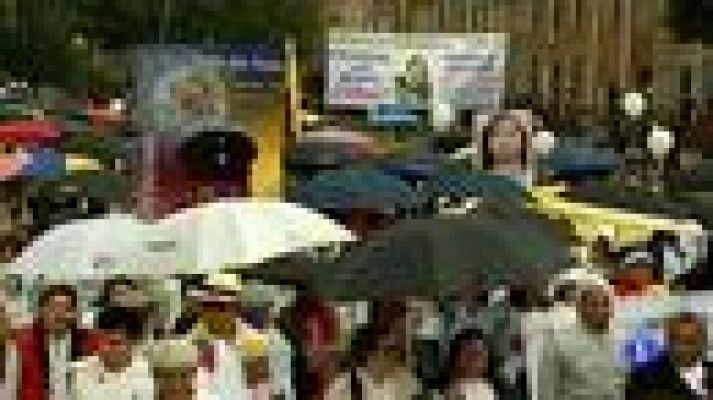 Telediario 1 - El presidente Santos responde a las FARC que el proceso de paz debe ser "realista"