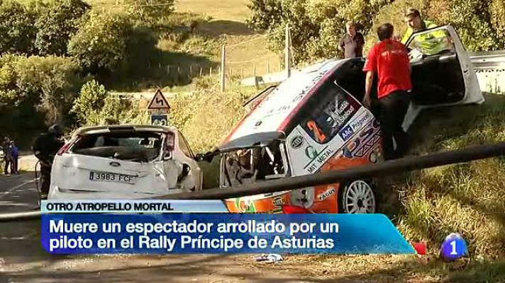 Telediario 1 - Un espectador fallece atropellado en el Rally Príncipe de Asturias