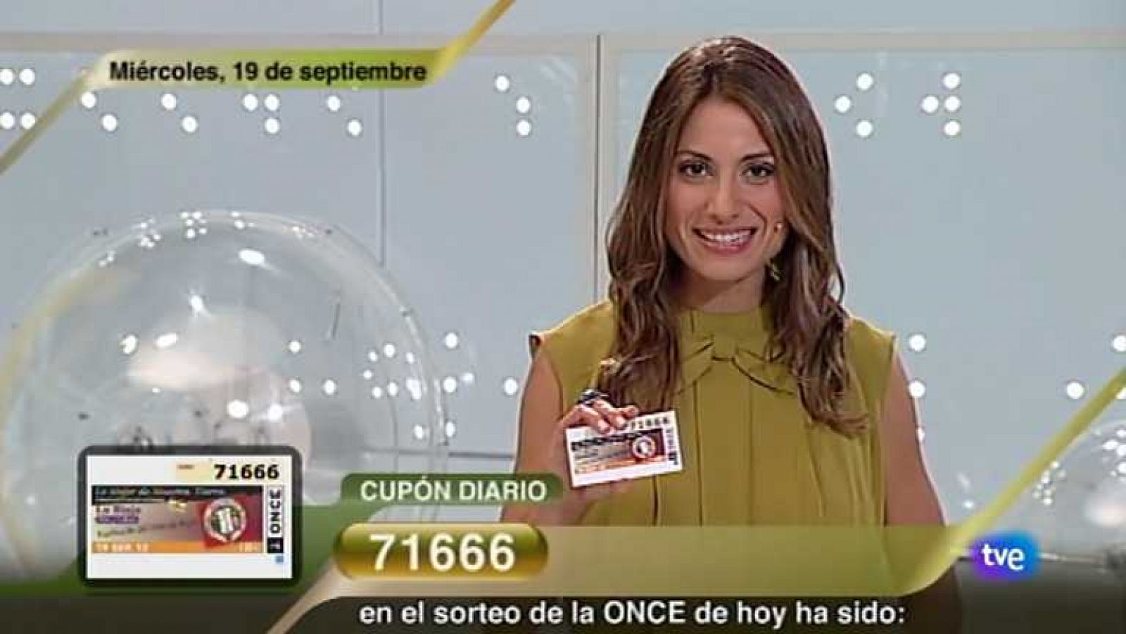 Sorteos ONCE: Sorteo ONCE - 19/09/12 | RTVE Play