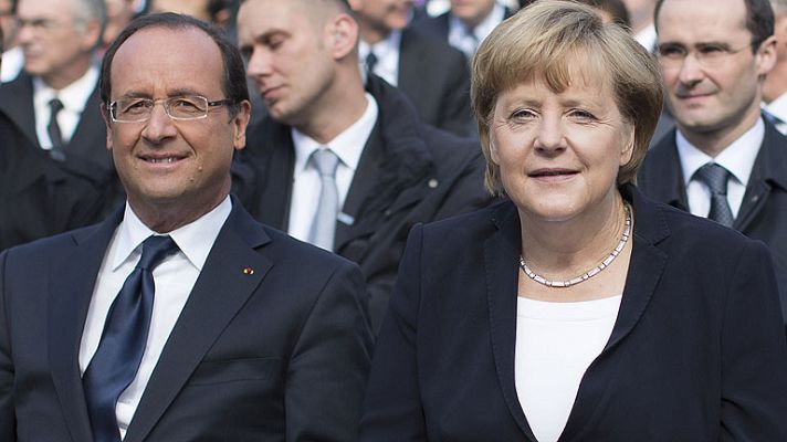 Telediario 1 - Merkel y Hollande coinciden en intensificar la cooperación frente a la crisis
