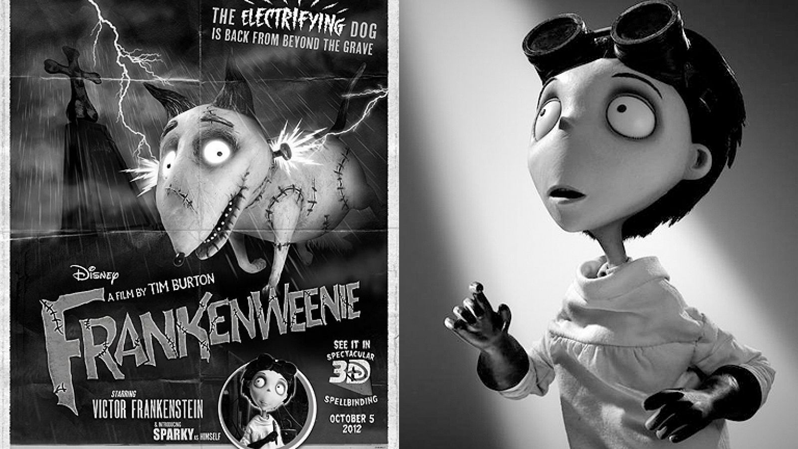 Llega Frankenweenie, un joven Victor Frankestein creado por Tim Burton