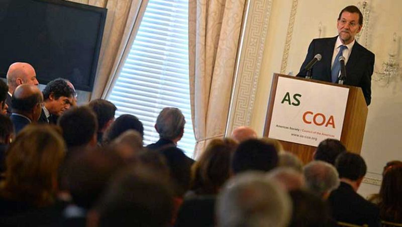 El presidente del Gobierno Mariano Rajoy habla de las protestas y de Cataluña desde Nueva York