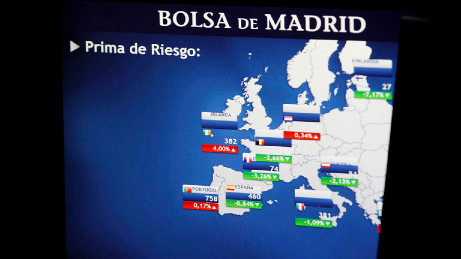 La prima de riesgo se relaja y queda por debajo de los 450 puntos 