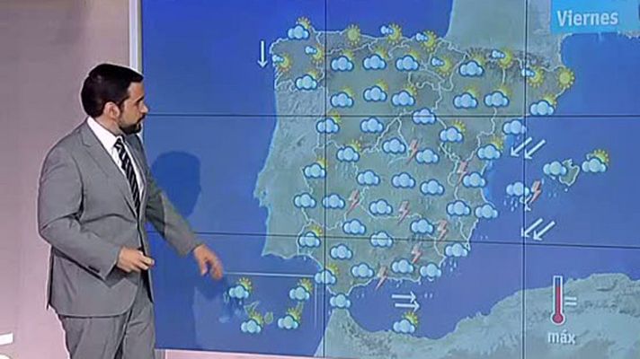 El tiempo - Chubascos o tormentas localmente fuertes en casi toda España