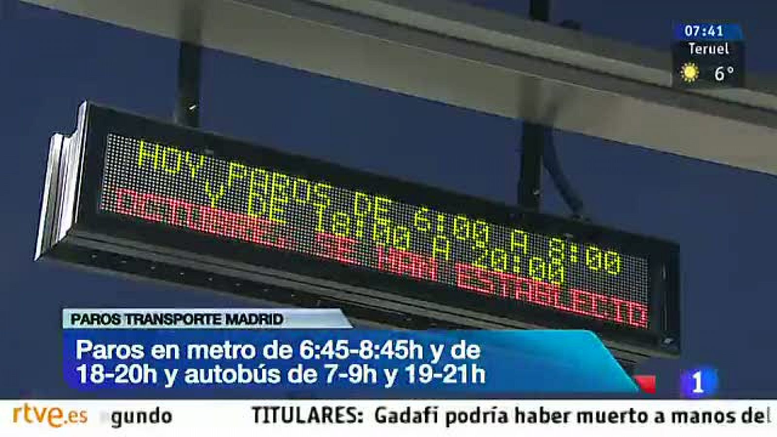 Telediario 1: Huelgas en los transportes de Madrid y Barcelona | RTVE Play